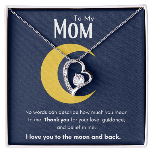 To Mom | Love You To The Moon And Back (Navy) | Forever Love Necklace
