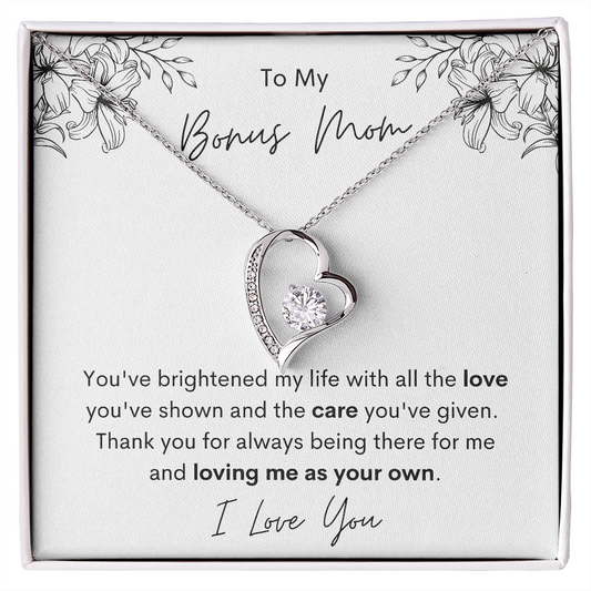 To Bonus Mom | Thank You For Loving Me | Forever Love Necklace