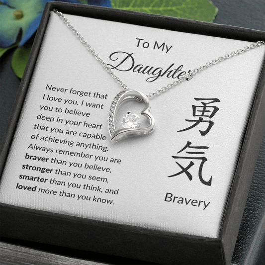 To Daughter | Bravery - Achieve Anything | Forever Love Necklace