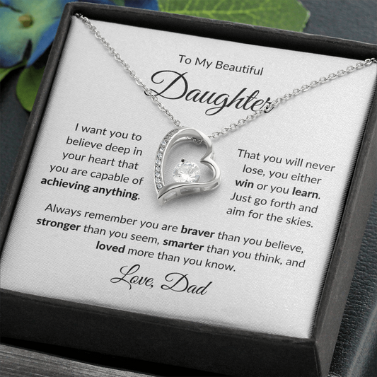 To Daughter | Achieve Anything | Forever Love Necklace