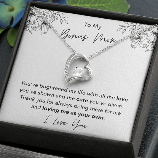 To Bonus Mom | Thank You For Loving Me | Forever Love Necklace