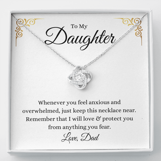 To Daughter | Love & Protect - from Dad (Gold) | Love Knot Necklace