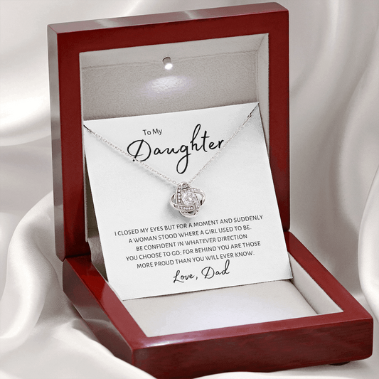 To My Daughter | Suddenly A Woman - from Dad | Love Knot Necklace