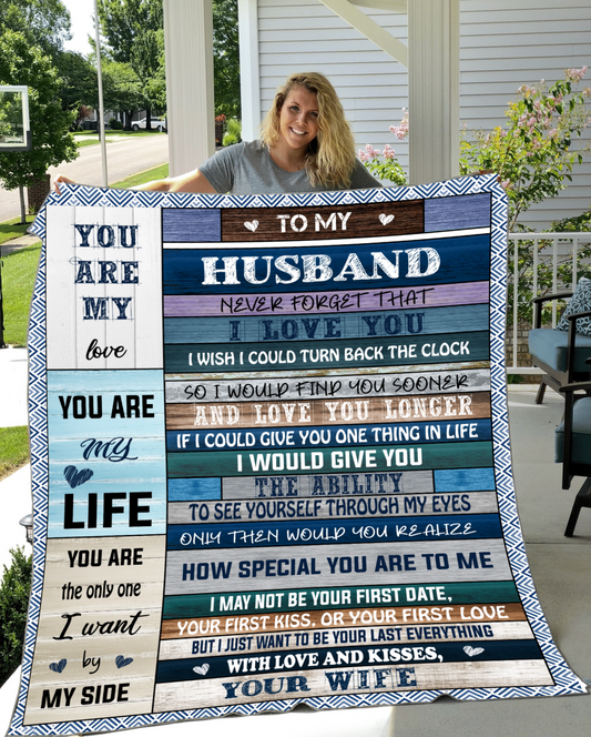 To My Husband | Wishes | Premium Plush Blanket