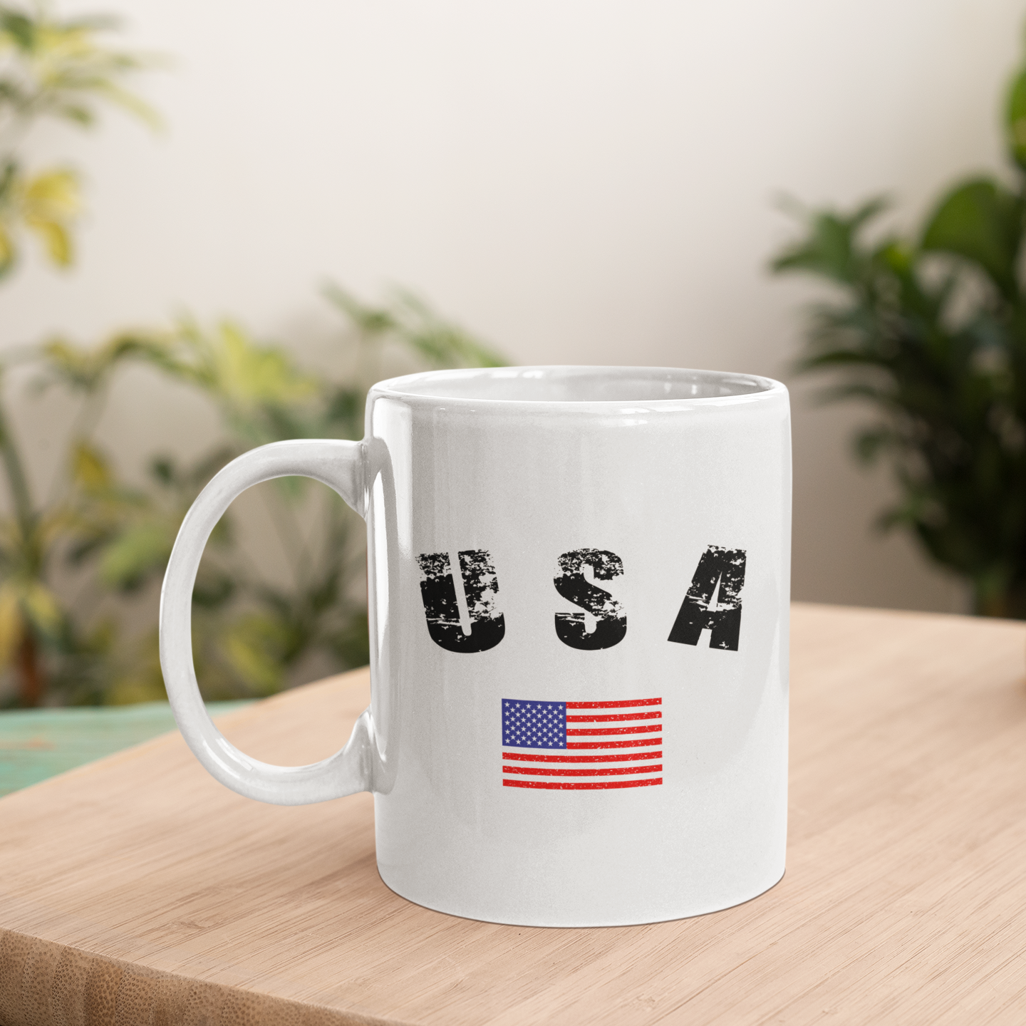 USA Flag Logo 11oz White Mug